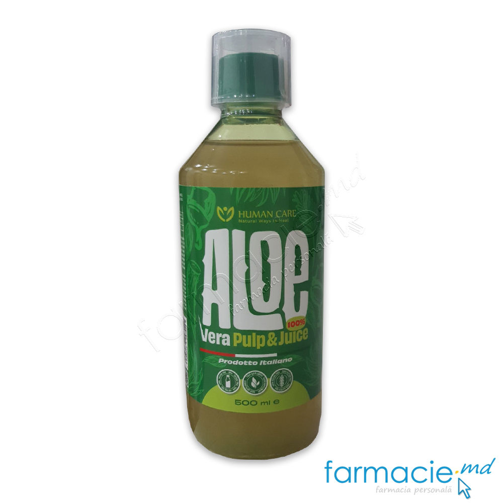 Aloe Vera suc 100 % Pulp & Juis 500 ml Human Care – YARBA